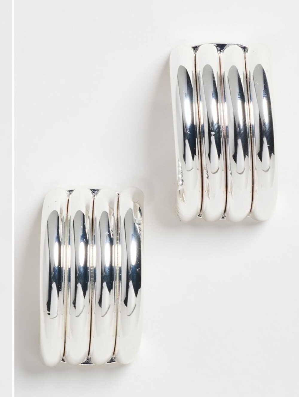 Heaven Mayhem Aria Silver Earrings Ribbed New